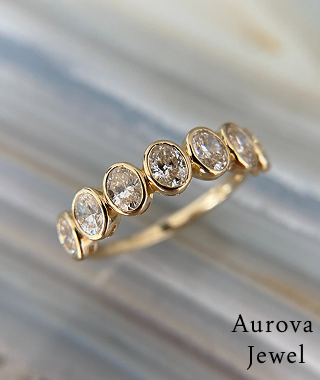 Elegant Five Stone Round Diamond Bezel Set Ring in Yellow Gold