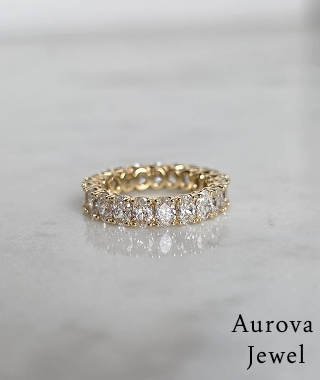 Oval Eternity Band Ring – Gold Wedding Statement Ring