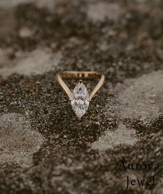 Marquise Cut Lab Grown Diamond Solitaire Ring in Yellow Gold