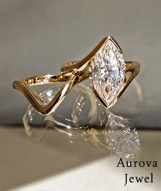 Marquise Twist Solitaire Ring 2 CT – Designer Gold Statement Ring