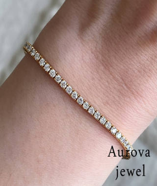 Slim Diamond Tennis Bracelet in Gold | 2.00 CTW Elegant Dainty Bracelet for Women