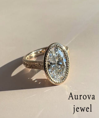 Oval Halo Engagement Ring 3.50 CT – Moissanite Vintage Bezel Set Gold Ring