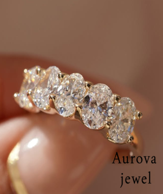 Oval Cut Five Stone Ring 2.50 CT – Anniversary Band Gold Ring