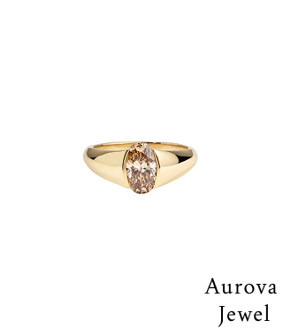 Aura Oval Signet Ring – Modern  Gold Ring