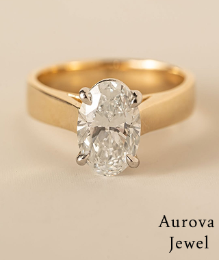 Oval Diamond Style Ring – Gold Solitaire Ring