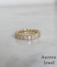 Oval Eternity Band Ring – Gold Wedding Statement Ring