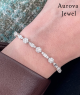 Round & Baguette Diamond Tennis Bracelet in White Gold – Elegant Multi-Shape Luxury Bracelet
