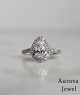 Pear Cut Lab Grown Diamond Halo Engagement Ring in White Gold