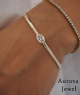 Oval Diamond Bangle Bracelet in Gold | Minimalist Fine Jewelry for Women