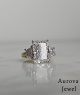 Emerald Cut Lab Grown Diamond Three Stone Engagement Ring in White Gold