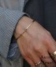 Minimal Diamond Bangle Bracelet in Gold | Dainty Solitaire Bracelet for Women
