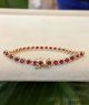 Handcrafted Round Ruby Tennis Bracelet in Solid 14K Yellow Gold | Timeless Luxury Gemstone Fine Jewelry by Aurova Jewel