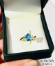 Luxury Pear Cut Blue Topaz and Diamond Accent Ring in 14K Yellow Gold – Vintage Inspired Gemstone Engagement Ring for Women
