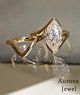 Luxury Marquise Cut Bezel Set Solitaire Diamond Ring in 14K Yellow Gold – Modern Sculptural Wave Engagement Ring for Women