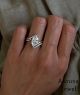 Luxury Marquise Cut Solitaire Diamond Engagement Ring with Split Pavé Band in 14K White Gold – Modern Statement Bridal Ring for Women