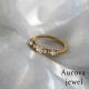 Luxury Round Cut Five Stone Diamond Anniversary Ring in 14K Yellow Gold – Elegant Vintage Inspired Bridal Band for Women