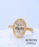 Oval Halo Diamond Engagement Ring in 14K Yellow Gold