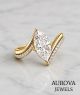 Luxury Marquise Cut Solitaire Diamond Engagement Ring with Split Pavé Band in 14K Yellow Gold – Modern Open Shank Bridal Ring for Women