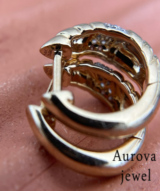 Luxury Braided Diamond Huggie Hoop Earrings in 14K Yellow Gold – Contemporary Twist Design Diamond Earrings for Women