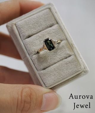 Luxury Emerald Cut Teal Sapphire Engagement Ring with Trillion Diamond Side Stones in 14K Yellow Gold – Vintage Inspired Statement Ring for Women