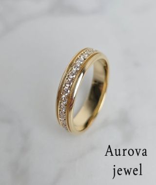 Luxury Round Brilliant Cut Diamond Wedding Band in 14K Yellow Gold – Elegant Channel Set Anniversary Ring for Women
